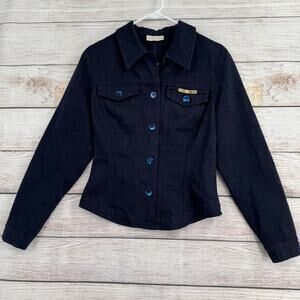 ROCCOBAROCCO Jeans Button Up Jacket Women's Size Small Indigo Made in‎ Italy